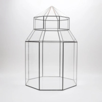 Terrarium Moderne en Verre Trempé de Grande Taille avec Cadre en Métal Noir pour Décoration Maison & Mariage – Écologique – Vente en Gros
