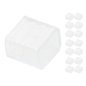 15 tappi terminali in gomma PVC per strisce LED impermeabili, passo 12mm, interno 16x8mm-illuminazione/accessori - Product Image 2