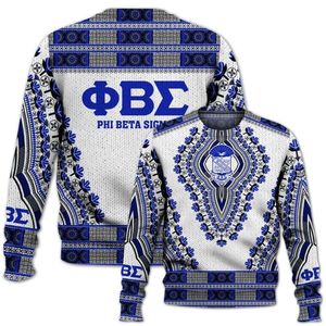 Phi Beta Sigma 1914 pull en tricot grec acrylique Chenille lettres bleu blanc Sigma fraternité vêtements pull classique - Product Image 6