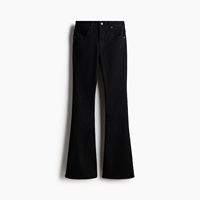 Pantalon évasé en jean pour femme de qualité supérieure, taille haute, coupe bootcut, délavé, confortable, en coton doux, écologique, foncé, décontracté