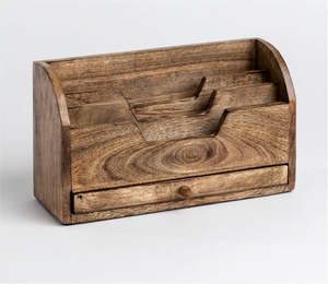 Organisateur de bureau classique en bois brun Tapis et coussinets élégants pour organiser votre espace de travail - Product Image 1