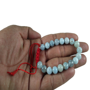 Venta al por mayor hermosa aguamarina cadena cuentas pulsera Super calidad cristal Natural piedra semipreciosa artesanías - Product Image 1