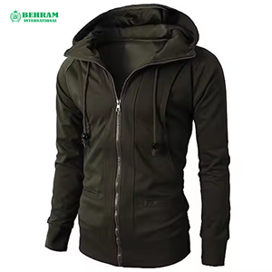 Sweat-shirts à capuche zippés pour hommes, couleur unie, coupe classique, manches standard, 100% coton molletonné/éponge française, respirant et à séchage rapide, personnalisables avec logo, vente en gros - Product Image 4
