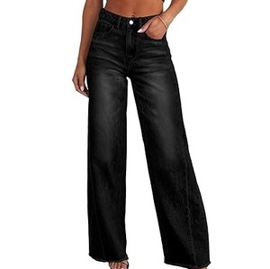 Pantalon en jean vintage noir délavé à l'acide, respirant, sur mesure, pour homme, décontracté, entraînement, taille plus - Product Image 1