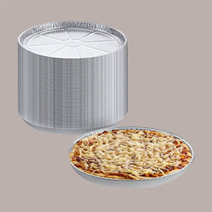 Lot de 25 casseroles jetables en aluminium micro-ondables C2G Dm250H15mm Contital pour emballage alimentaire, motifs ovales carrés en plastique PP - Product Image 4