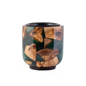 Brûleur d'encens arabe moderne de marque personnalisée en résine et bois Mabkhara avec support en acrylique pour Bakhoor Diffuseur d'aromathérapie Fait à la main - Product Image 3