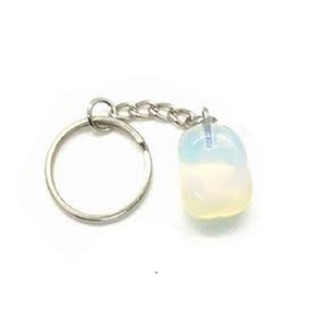 LLavero de cuarzo con piedra natural de opalita, piedra natural sin procesar, con gema dorada curativa, venta al por mayor - Product Image 2