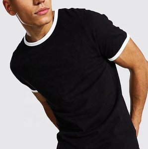 Top Tendance Hommes Ringer O-Neck T-Shirt Marque Privée Contraste Rib Chemises À Manches Courtes Poids Lourd Personnalisé Slim Fit Hommes T-Shirts - Product Image 6