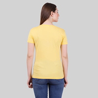 T-shirt pour femme avec appliques au col, en jersey de coton doux, à manches courtes, décontracté, pour l'été, séchage rapide, respirant, fabrication pour