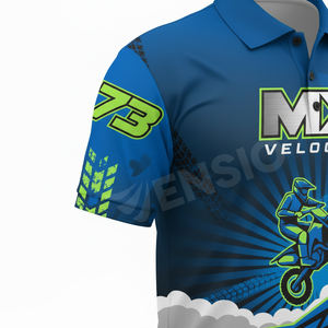 Polos de course personnalisables en polyester à séchage rapide de haute qualité pour hommes vêtements de sport de moto Pit Crew imprimés respirants - Product Image 4