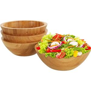 Ensaladera de bambú de alta calidad, cuenco redondo para servir ensalada, cuenco grande para servir para sala de estar, ensaladera de madera personalizada - Product Image 6