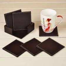 Leather <b>Coasters</b> Stone <b>Coasters</b> Drink Real Leather Cup Table <b>Holder</b> Mats Leather <b>coaster</b> <b>Set</b> Round Shape - Product Image 5