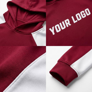 Sudadera con Capucha Unisex Roja y Blanca, Estilo Raglán, Felpa Francesa, Logotipo Estampado, Bolsillo Delantero, Estilo Casual de Otoño, Corte Regular - Product Image 6