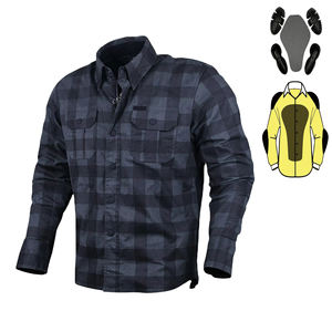 Chemise de motard blindée certifiée CE pour homme et femme, doublée en aramide, imperméable, noir/gris, grande taille, anti-UV, séchage rapide - Product Image 1