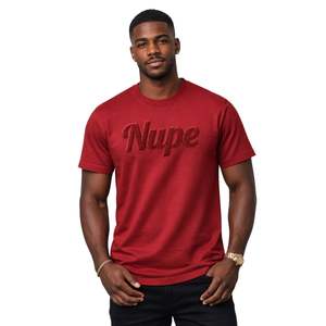 Camiseta de Fraternidad Nupe Kappa Alpha Psi, Color Carmesí, Chenille, Talla Real, Algodón Premium, Bordado con Letras Griegas - Product Image 1