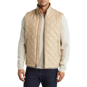 Gilet matelassé respirant pour homme de grande taille, col montant zippé, capuche, activités de plein air d'hiver, service OEM disponible - Product Image 6