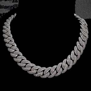 Custom Diamond 18MM Iced Out 925 Sterling Silver Moissanite Hip Hop Fine Jewelry Miami Cuban Link Chain <b>Necklace</b> - Product Image 6