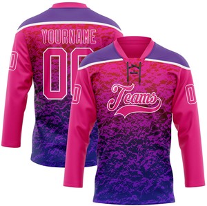 Services OEM, vente chaude, impression par sublimation personnalisée, séchage rapide, anti-bactérien, maillot de hockey 100% polyester avec noms d'équipe personnalisés - Product Image 3