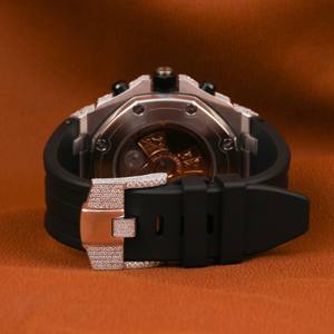 แฟชั่นผู้ชายเย็น LEB เติบโตเพชรสแตนเลสนาฬิกา VVS ความชัดเจนเพชรทดสอบประเภทธุรกิจยางแก้ว - Product Image 3