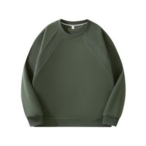 Sweat-shirt à col rond surdimensionné pour homme, manches raglan, pull en molleton uni, style décontracté d'automne, tricoté - Product Image 5