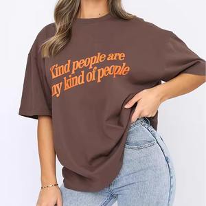 Mode durable écologique imprimé personnalisable femmes T-shirt tissu respirant été essentiel T-shirt en coton pour les femmes - Product Image 5