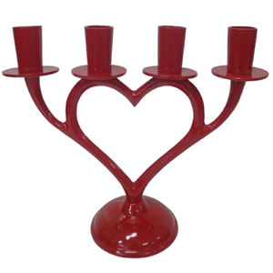 4 Arms Aluminum <b>Candle</b> Stand <b>Red</b> Powder Coating <b>Candle</b> Holders And Lanterns For Tabletop Decor items - Product Image 1