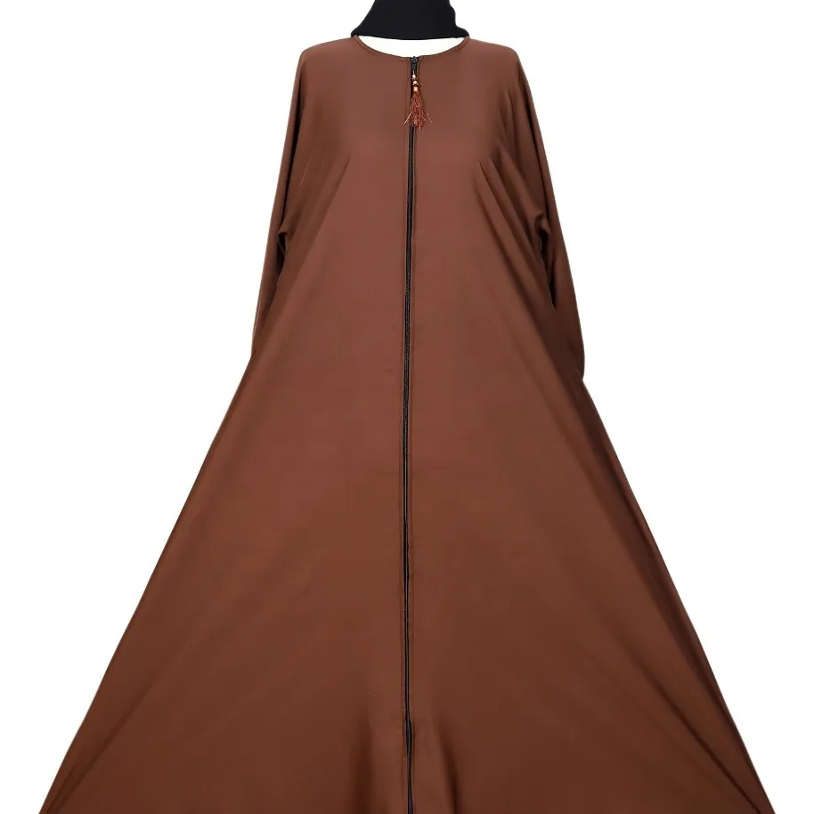Abaya con cremallera frontal para mujeres musulmanas, Colección musulmana de alta calidad, ropa islámica moderna, fabricación superior de Color sólido, venta al por mayor