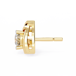 Pendientes Brillantes de Oro de 18K para Mujer con Diamantes Redondos de Corte Brillante Cultivados en Laboratorio, Ideales para Uso Diario - Product Image 5