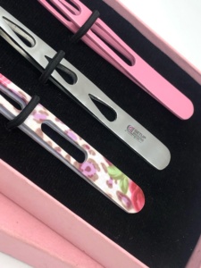 New Style Best Product Different Styles Eyebrow Tweezers <b>Silver</b> Tip Stainless Steel With Your Own Custom Logo Beauty Instruments - Product Image 2