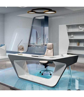Présence réelle dans tout espace de bureau à domicile pierre artificielle bureaux de forme ronde