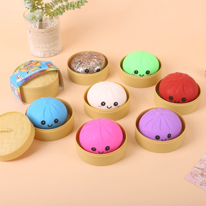 2026 Hot Selling <b>Squishy</b> Dumpling Squeeze Toy Cute Smile Face Stress Relief Fidget Toy with Steamer Box for Kids Adults - Product Image 4