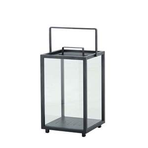 Décoration de vacances Lanterne en métal Boîtier en verre enduit de poudre noire Bougeoir Pot Forme carrée Lanterne en métal Décor de Noël - Product Image 1