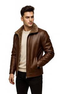 Chaqueta de Cuero para Hombre, Impermeable, Cortavientos, Transpirable, Estilo Urbano, para Uso Diario, Diseño de Larga Duración - Product Image 4