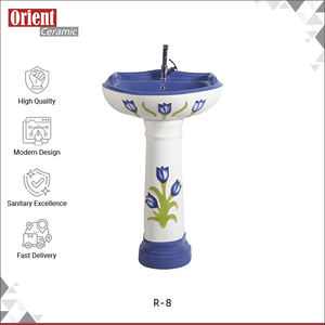 อ่างล้างหน้าแบบตั้งพื้น วัสดุเซรามิกสีขาว คุณภาพดีเยี่ยม ผลิตในอินเดีย ราคาตลาดที่ดีที่สุด สำหรับห้องน้ำ มีจำหน่าย - Product Image 2