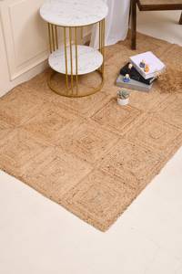 Tapis d'extérieur tressés en jute naturel de taille personnalisée Technique de pile coupée pour une décoration intérieure élégante - Product Image 2