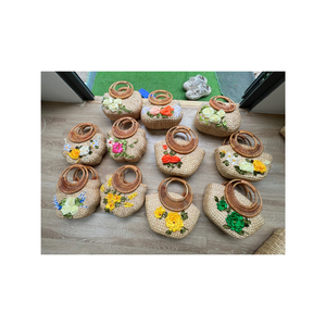 Porte-couverts en jacinthe d'eau organisateur tissé parfait pour cuisine table à manger écologique ustensile caddy élégant durable - Product Image 1