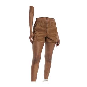 Shorts de mezclilla de cintura alta para mujer, estilo Paperbag, con dobladillo con vuelta, desgastados y rotos, 100% algodón, vintage, corte recto. - Product Image 5