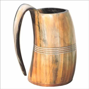 Tasses à bière élégantes et écologiques personnalisées Tasses à corne de boeuf naturelles de haute qualité décoratives - Product Image 1