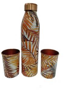 Botella de agua de alta calidad hecha de cobre puro para gimnasio de oficina y yoga Ayurveda Exportador de botella de cobre recomendado de la India - Product Image 6