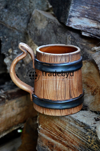 Taza ancha de madera pulida para Tea Moments Taza de lujo hecha a mano por Tradebyd - Product Image 3