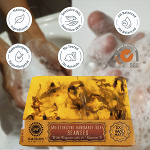 Jabón Artesanal de Terapia Mineral Marina con Algas Marinas 80g, Extracto de Algas, Cuidado Profundo de la Piel, Colección Premium para Baño - Product Image 1