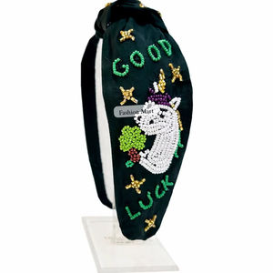 <b>St</b> <b>Patricks</b> <b>Day</b> Hair <b>Accessories</b> Hand Embroidered Beaded Headband Premium Quality - Product Image 3