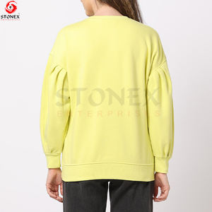 Sweat-shirt imprimé pour femmes de haute qualité facile à assortir hiver pull doublé décontracté technique lavée en gros - Product Image 5
