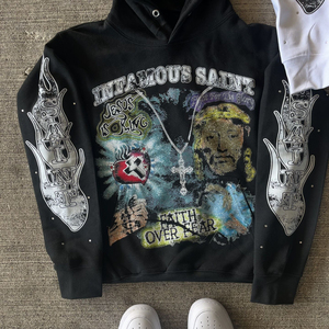 Survêtement à capuche personnalisé de haute qualité pour hommes en éponge française Streetwear sérigraphie pour la saison d'hiver sweat à capuche OEM - Product Image 2