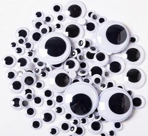 10pcs 공장 직매 흔들기 눈 자체 접착 또는 접착없이 DIY 공예 장식용 검은 흰색 구글 눈 15mm - Product Image 5