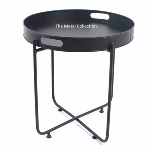 Table latérale en métal brillante, meubles de salon, chambre à coucher, fournitures d'hôtel, Table basse, thé, nouvelle collection, noir - Product Image 5