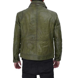 Veste de mode d'hiver pour hommes la plus vendue en cuir véritable avec fermeture à glissière veste en cuir véritable pour garçon en toile de marque - Product Image 5
