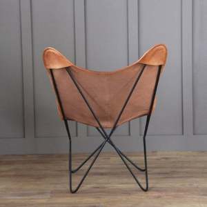 Chaise papillon en cuir vintage de haute qualité chaises décoratives faites à la main chaise papillon pliante avec siège confortable en cuir - Product Image 3