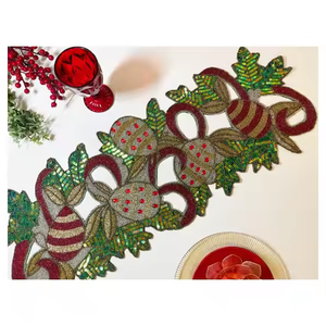 Chemins de table artificiels Admirable bonbons de Noël perlés tapis de coureur brodés pour la maison napperons décoratifs pour Thanksgiving - Product Image 2