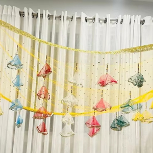 Bridal Entry Dupatta Fabric Chaddar Haldi Mehndi Wedding Bride Entry Indian Punjabi Pakistani Net Bride Entry with Stick - Product Image 5